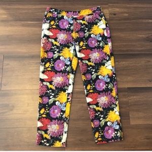 Anthropologie floral print capri pants